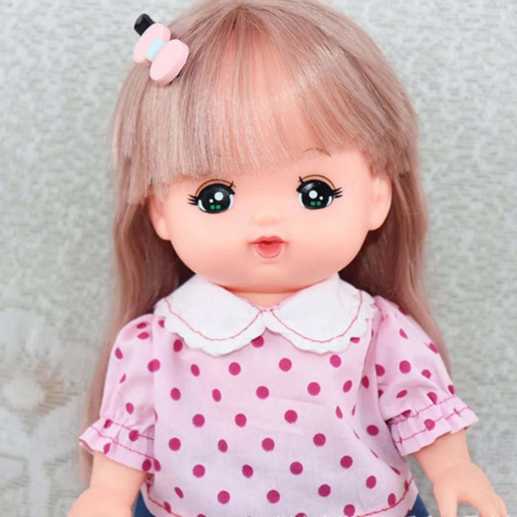 Mini Baby Doll Clothing Adorable Costume Set Tops T-shirt & Denim Miniskirt Dress For MellChan Baby Doll Dress-up Accessory