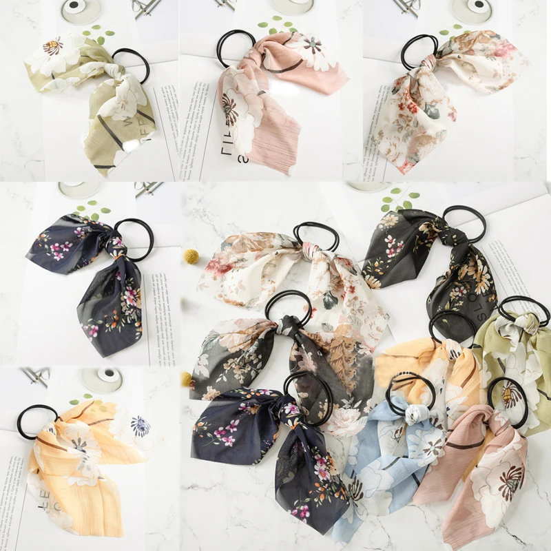 

New Headwear 1PC Floral Fabric Knotted Hair Rings 8 Colors Adjustable Exquesite Gifts Unique Wedding scrunchie bohemian