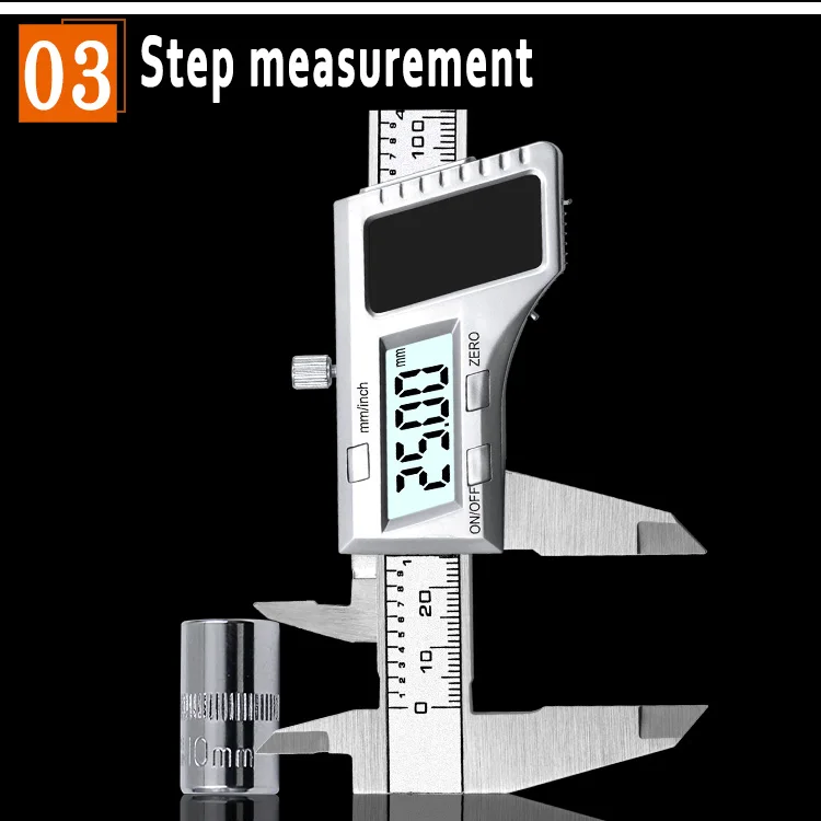 0-150 мм из нержавеющей стали 6 дюймов пахиметр солнечной энергии цифровой штангенциркуль энергии цифровой пахометр измерительные инструменты