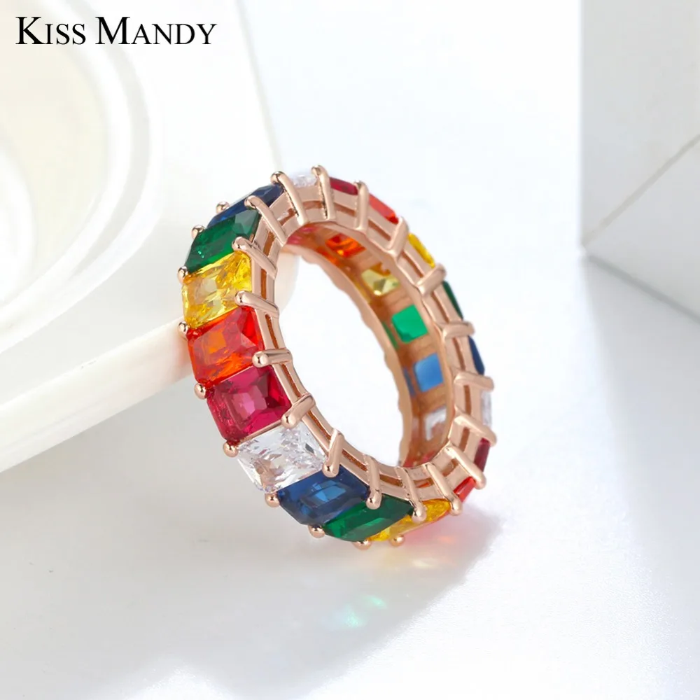 Женские разноцветные кольца KISS MANDY классические обручальные ручной работы