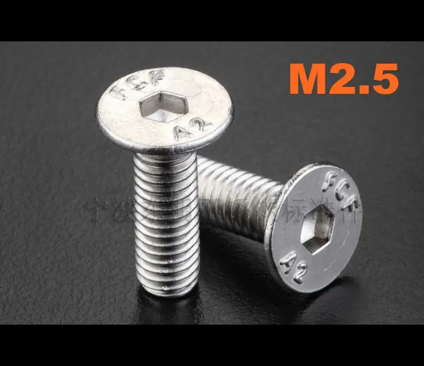 1000pcs/lot M2.5*3/4/5/6/8/10/12/14/15/16/18/20/22/25/30/32/35/38/40 DIN7991 Stainless steel hex socket countersunk head screw |