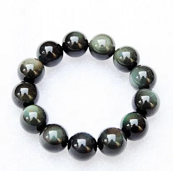 

2018 New Sale Bileklik Natural Obsidian Rainbow Eye Bracelet Necklace Bracelets Evil Transport Pendant With Light Certificate