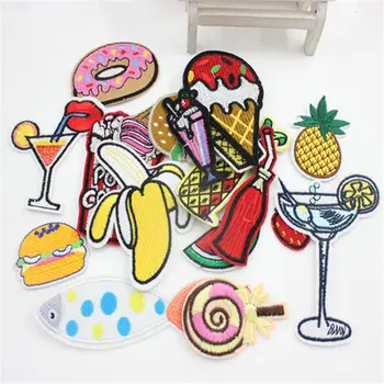 

1pcs Sewing Clothes Gun Patch Embroidery Patching Paste Theme Suture Garment Stickers Fish Lollipop Barrel Fruits New