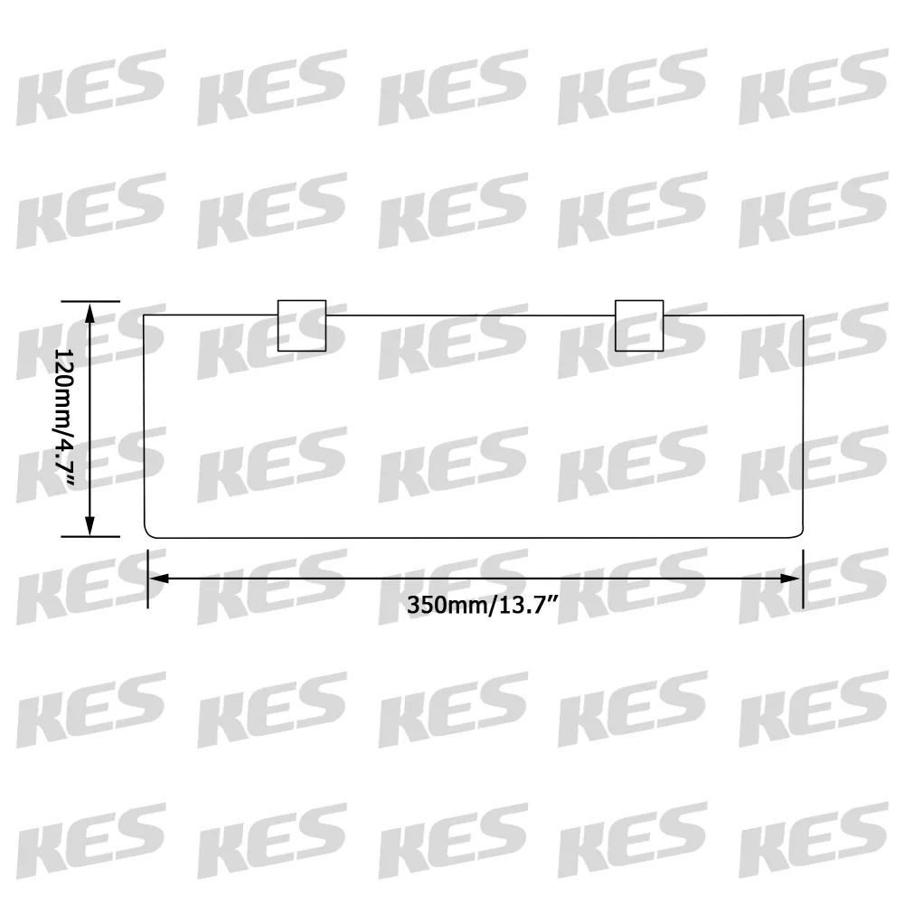 KES 14-дюймовый Ванная комната закаленное Стекло полка 8MM-Thick настенное крепление, прямоугольные, полированный хром/матовый Никель кронштейн, BGS3201S35