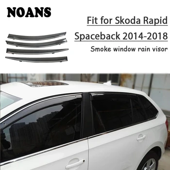 

NOANS 4pcs For Skoda Rapid Spaceback 2018 2017 2016 2015 2014 Accessories Auto Car Windows Sun Rain Visor Door Shield Trim