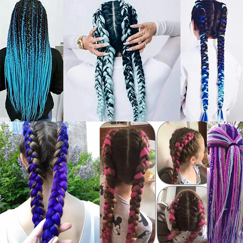Jumbo Braids Crochet Bulk Hair Extensions 24 100g Black