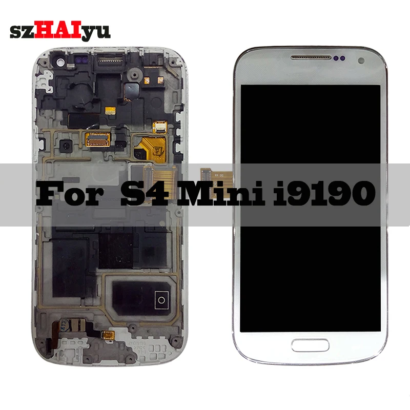 

SZHAIYU 4.3'' Adjust Brightness For Samsung Galaxy S4 mini I9190 i9192 i9195 LCD Display Touch Screen Digitizer with Frame