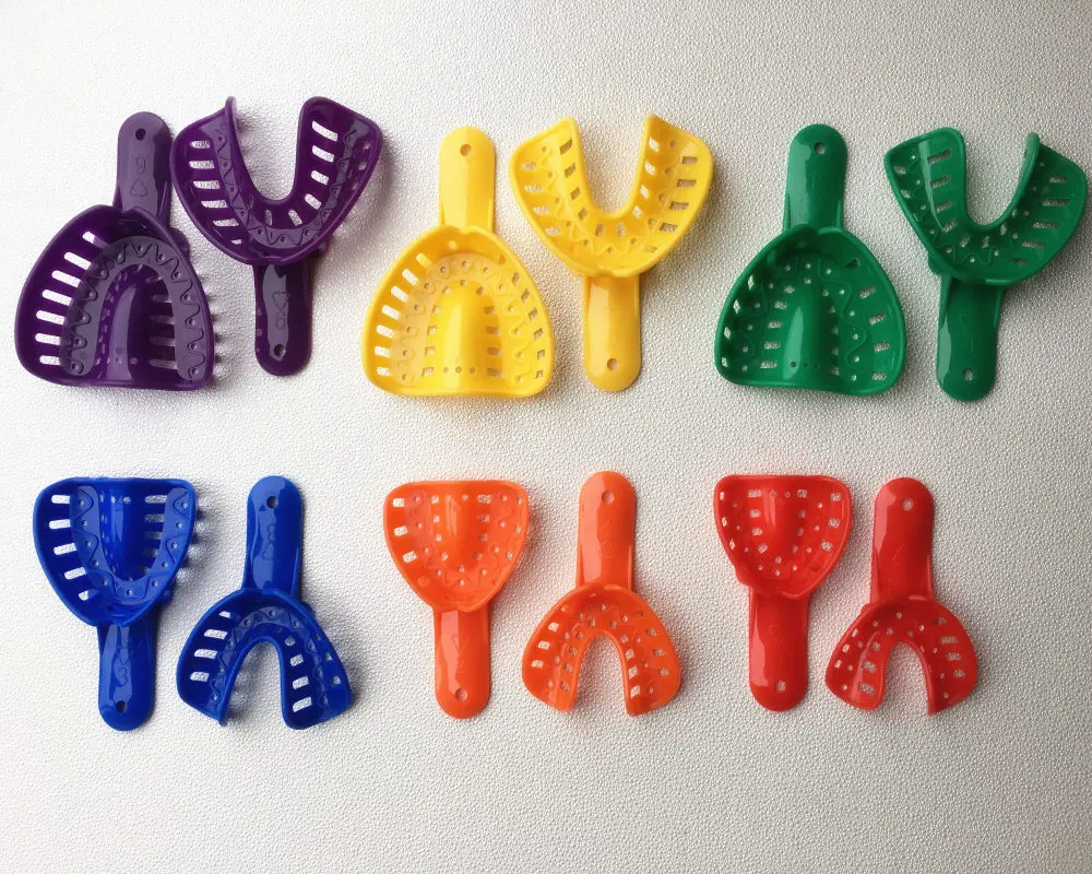 12pcs Color Dental Materials Plastic Impression Trays for Adult and