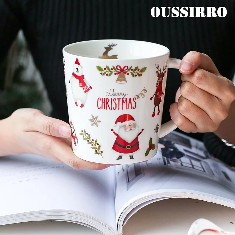 

Ceramic Cup Kit Porcelain Constellation Theme LuckyMerry Christmas Mug with Gift Box Christmas Gift for Friends