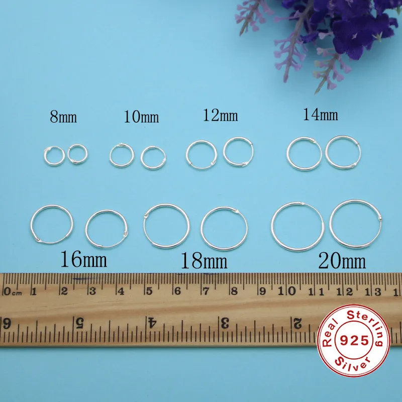 CANNER Simple Mini Hoop Earrings 925 Sterling Silver Fashion Temperament Circle Round Earring for Women THN