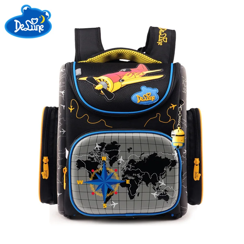 

Delune Brand Ergonomic Design Children Large Orthopedic Foldable School Bags Kids Primary Boys Cartoon School Backpack for Girls