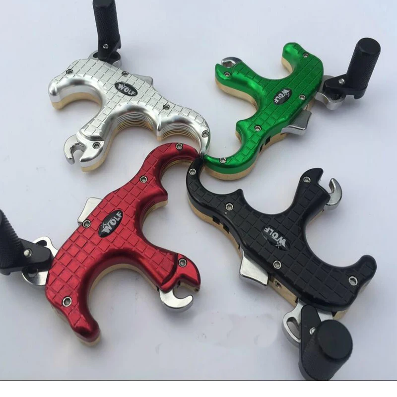 

New 3 fingers  Stainless Steel Release Aid Archery Caliper Release 360 Degree Rotating Fully and Adjustable Thumb Barrel
