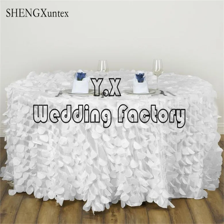 

Laser Embroidery Taffeta Table Cloth \ Tablecloth For Wedding Event Decoration - 120inch Round