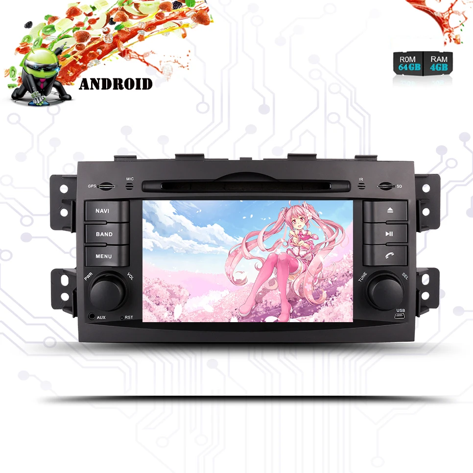 7 дюймов HD 1024*600 Android 9 0 автомобильное радио GPS Navi головное устройство плеер для kia
