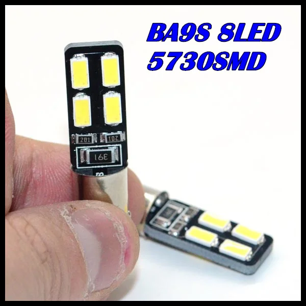Free shipping 10pcs BA9S CANBUS 8SMD 5630 5730 LED car Interior Bulbs
