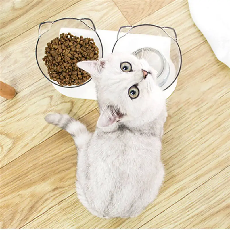Съемный регулируемый двойной один котенок домашней собаки Mascotas кошка миска для кормления домашних животных миски для кошек кормушка для собак блюдо товары
