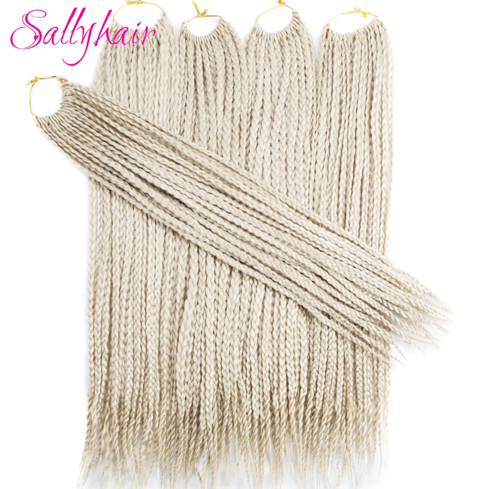 Sallyhair Brands 3X Afro Box Braids 22inch 22 Pcspack Synthetic Crochet Ombre Tow Tone Braiding Hair Extensions Black Brown Bug (57)