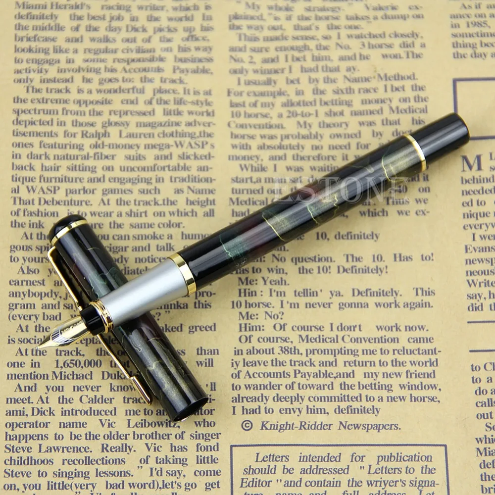 

2018 High Quality BAOER 801 Aurora Borealis Pattern Fine Nib Fountain Pen Black Shimmering NEW