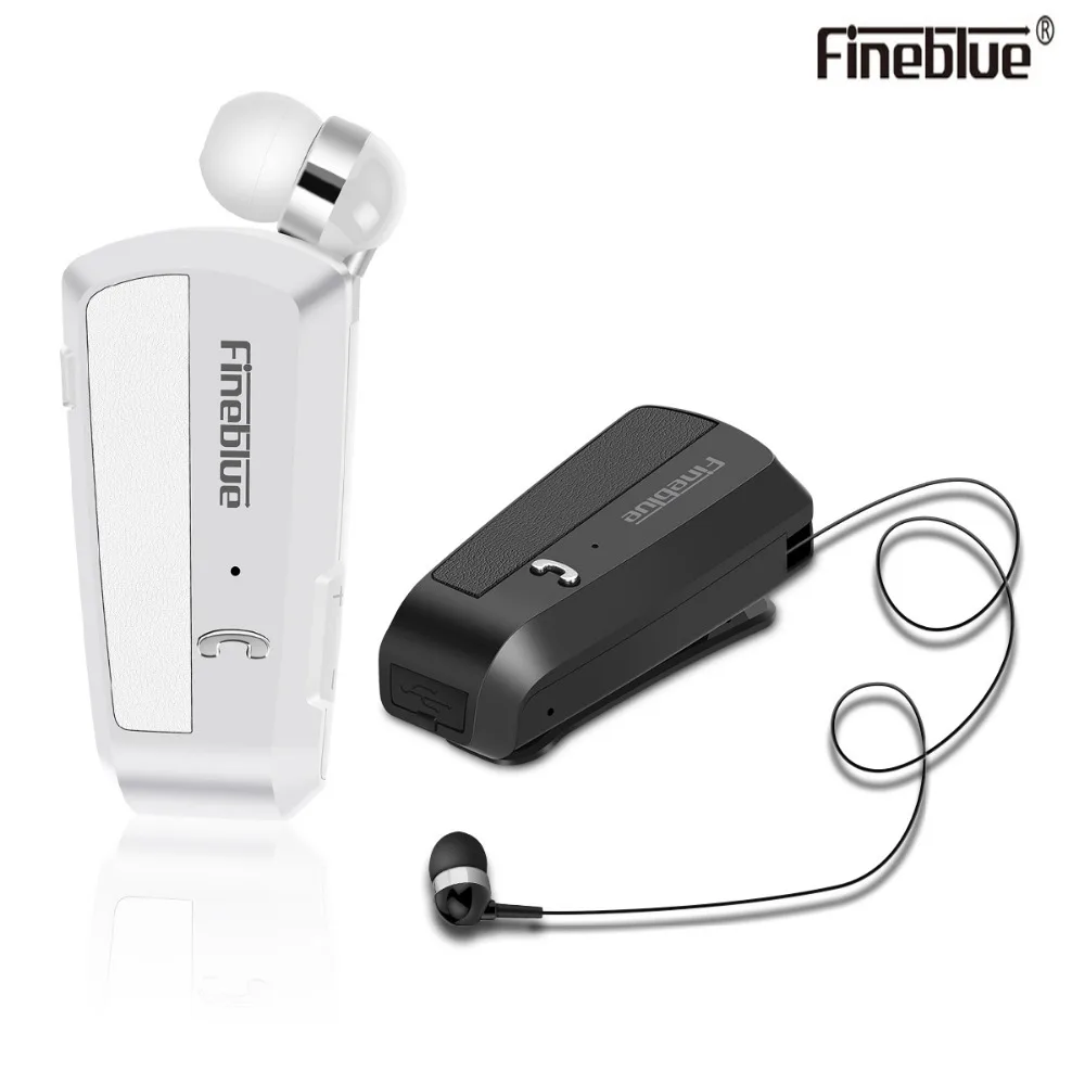 Newest Fineblue F990 Portable Business Wireless Bluetooth Headset Telescopic Type Collar Clip HD Sound Quality Earphone with Mic
