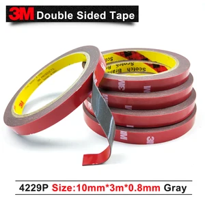 3M Double Sided Acrylic Foam Tape Adhesive Automotive Tape 3m Tape 4229P Thickness 0.8mm, Size 10MM X 3M, 1pcs/Lot