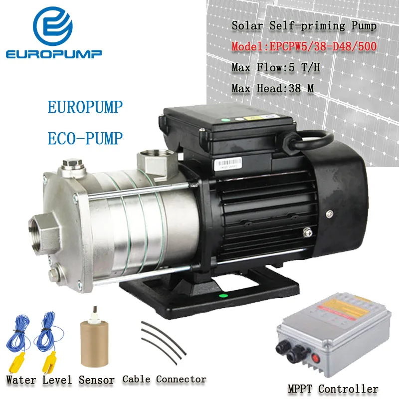 

EUROPUMP Solar Stainless Steel Self Prime Pump 48V DC Solar Land pump booster pressure surface Bomba MODEL(EPCPW5/38-D48/500)