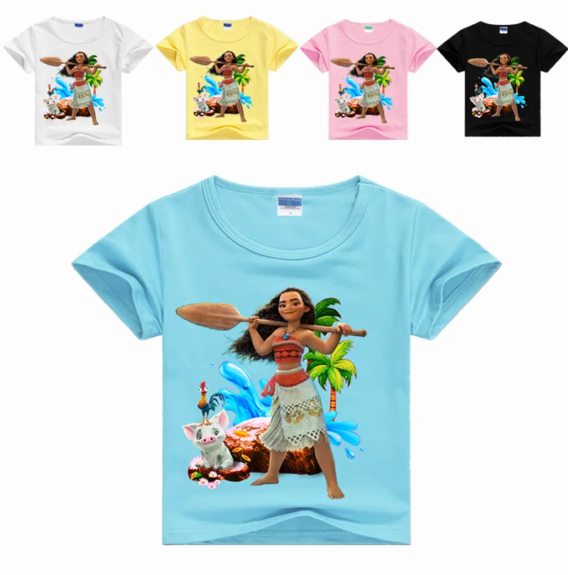 2019 camiseta de para Moana Vaiana dibujos animados ropa para niños camisetas de manga corta niñas choses|Camisetas| - AliExpress