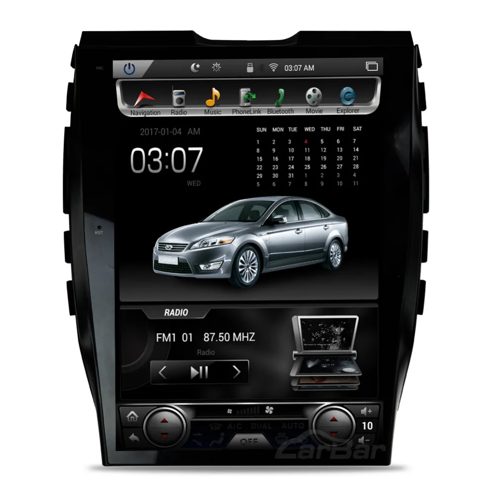 Sale 12.1" Vertical Huge Screen 1280*800 Android Car DVD GPS Navigation Radio Player for Ford Edge 2015 2016 RAM 2GB Flash 32GB 1