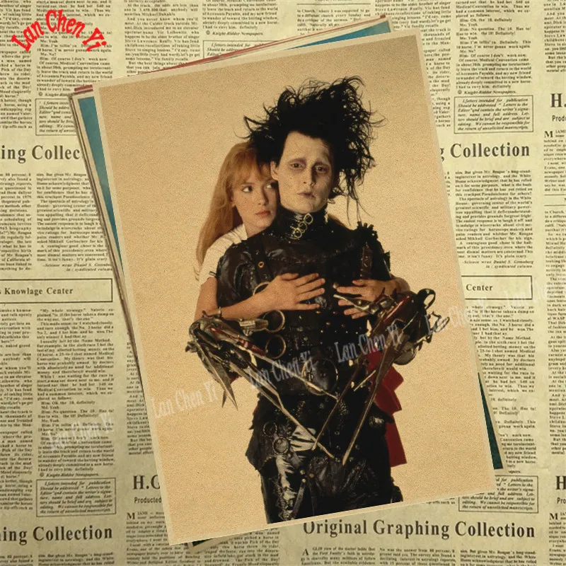 Эдварда Scissorhands винтажная крафт-бумага классический фильм постер художественные изделия для стен бумага краска Наклейка Декор кафе