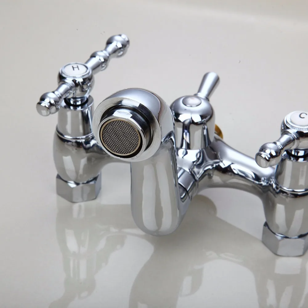 Günstig KEMAIDI Bad Becken Waschbecken Wasserhahn Dusche Set Dusche Kopf Chrom finish Polnischen Wasser Mischbatterie Wand Montiert Telefon Typ