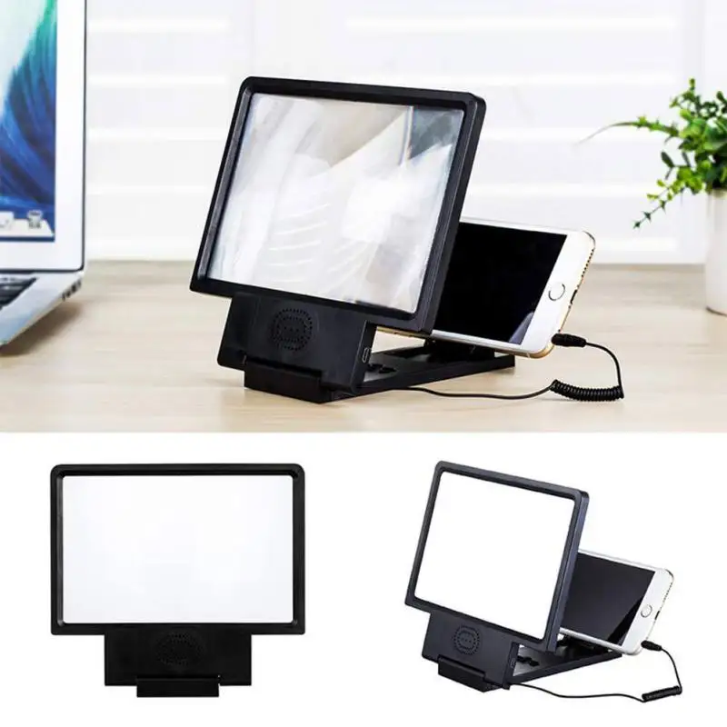 

HD Phone Screen Magnifier 3D Movie Amplifier Enlarged Phone Screen Video Amplifier Speaker Adjustable Holder Stand High Quality