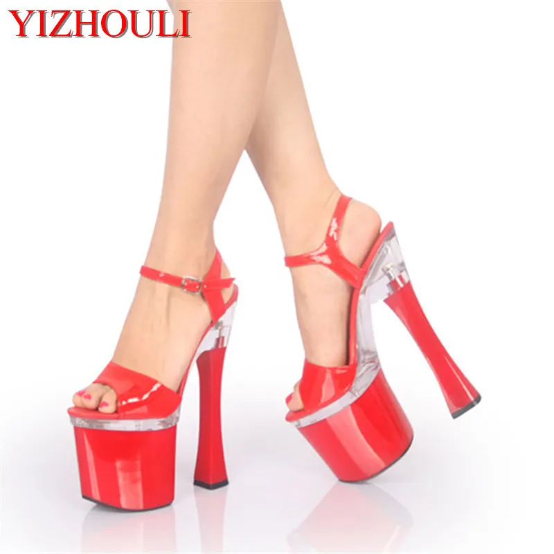 

The latest fashion of the black 18cm high heels, platform pole dance/performance/celebrity wedding sandals