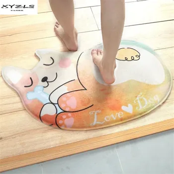 

XYZLS 50x80cm Cartoon Sleeping Cat Dog Entrance Doormats Printed Carpet Living Room Bedroom Anti-slip Floor Mats Kitchen Rugs