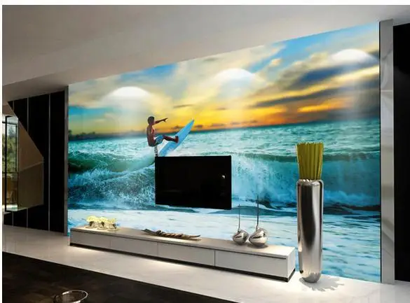 Personalizar Surf Vista Do Sol Papel De Parede Adesivos De Parede