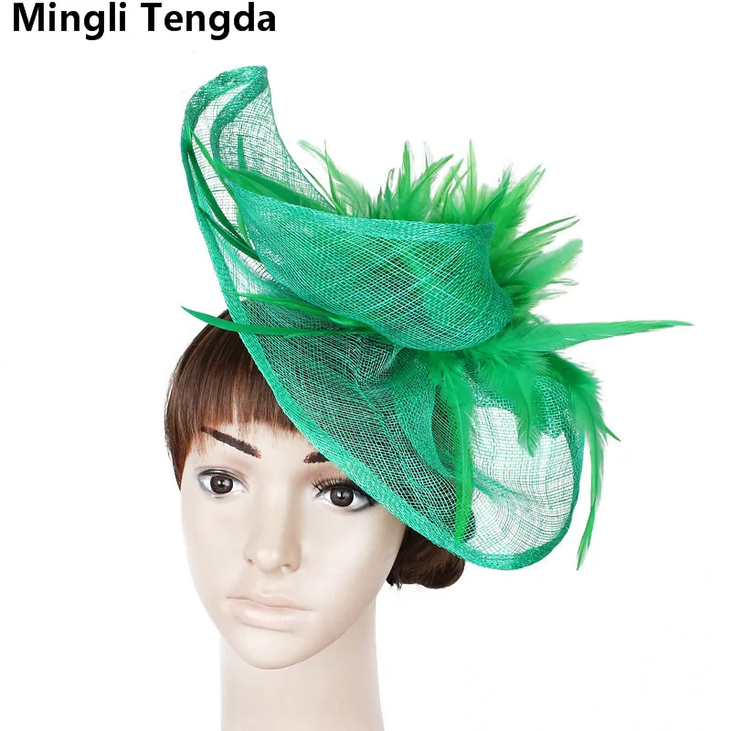Mingli Tengda красные/Синие Свадебные шляпы для женщин Элегантная дамская шляпа свадеб