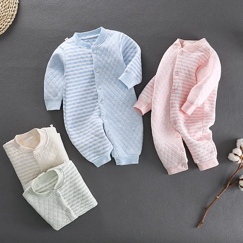 

PPXX 2019 Winter Infant Baby Rompers Soft Cotton Suit Newborn Toddler Thick Baby Clothing Children Spring