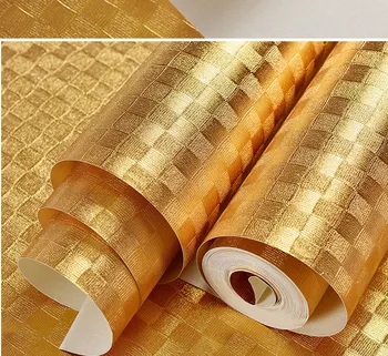 

Luxury Reflective Wire Drawing Gold Foil Wallpaper PVC Glitter Metallic Mural Wallpaper Waterproof for Living Room Bar 10M