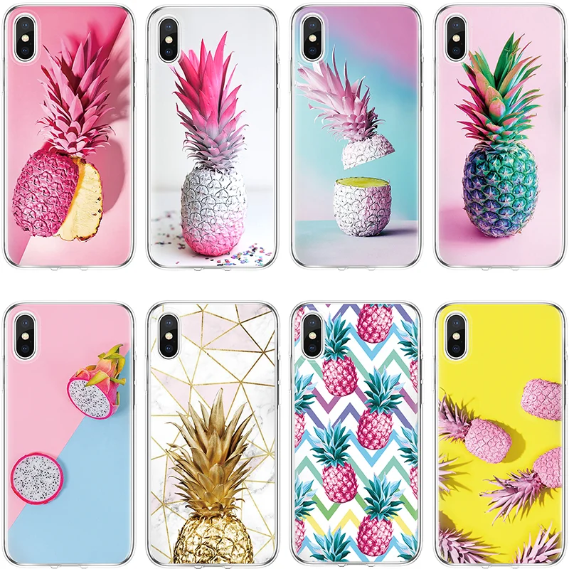 

Pineapple Case For TPU Cover iPhone 7plus X 6 6s 7 8 Plus 8plus For iPhone 4 5 5S SE 5C For iPhone XS Max XR Luxury Case Coque