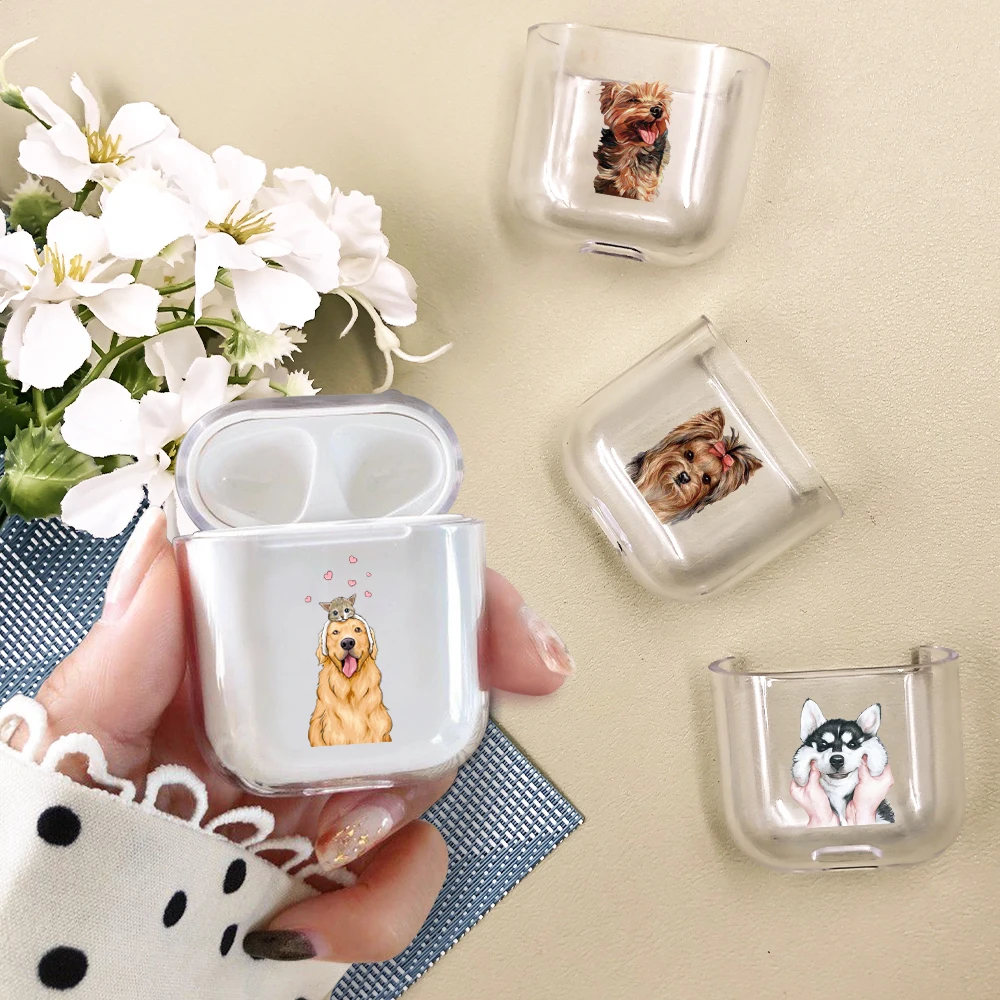 

Case for airpods Cute Earphone Case For AirPods Cover Cartoon Animal Dog Wireless airpods Accessories for Airpods Hard PC Case