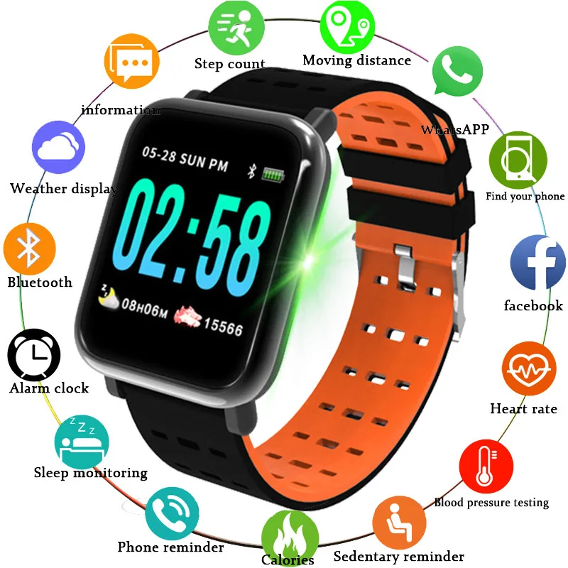 

RollsTimi Women Smartwatch Real-Time Heart Rate Monitor Blood Pressure Waterproof Sport Smart Watch Men Smart Fitness Tracker