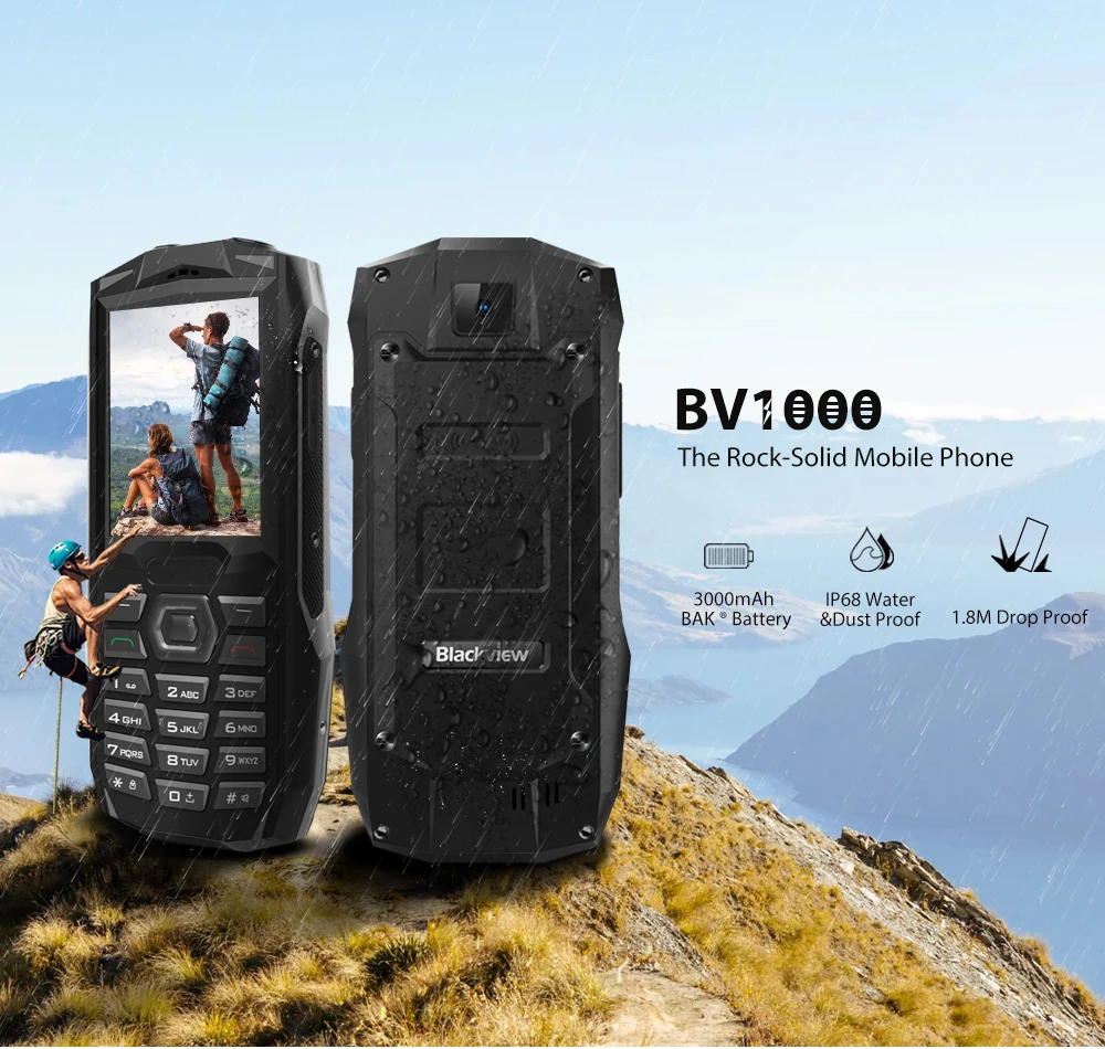 Blackview BV1000 Русская клавиатура 2," прочный мобильный телефон IP68 Водонепроницаемый двойной SIM 3000 мАч Мини Мобильный телефон фонарик