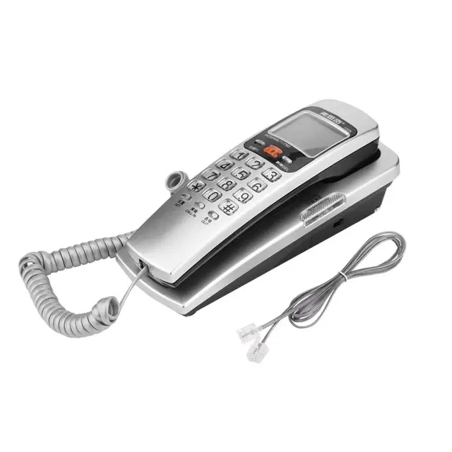 FSK/DTMF Caller ID Telephone Corded Phone Big Button Desk Put Landline Fashion Extension Telephone for Home Red Blue Silver Blue