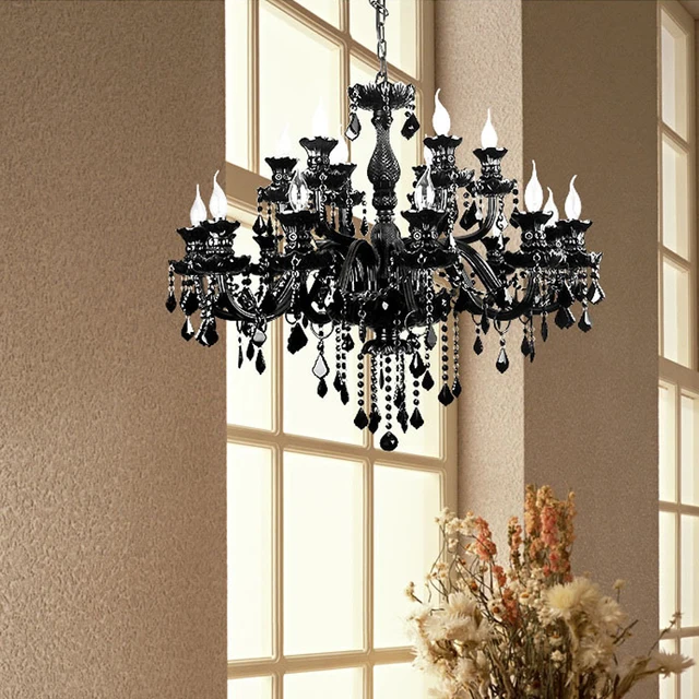 Modern Black Chandelier K9 Crystal Led Luxury Modern Black Chandelier K9 Crystal Led Luxury Lamp Large Chain