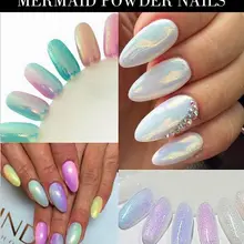 Русалка эффект блеска Дизайн ногтей Косметическая пудра пыли магия проблеск кончик ногтя украшения