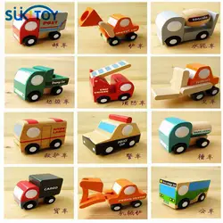 12 шт./компл. Мини Деревянные игрушки для детей Car/Самолет Развивающие мягкие Монтессори деревянная с подарочной коробке подарок на день