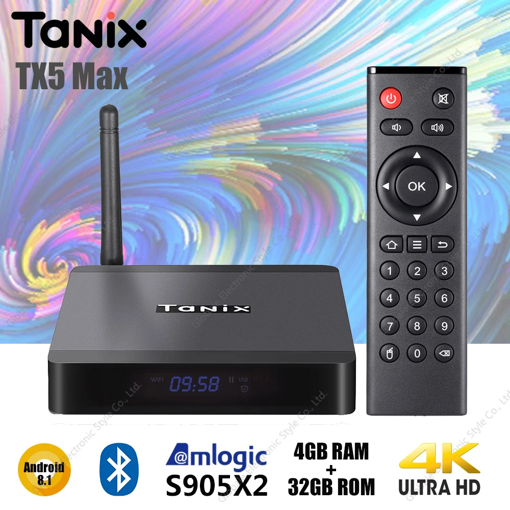 

Original Tanix TX5 Max Smart TV Box Android 8.1 Amlogic S905X2 4GB 32GB Set-top Box WiFi Set Top Box 4K H.265 Media Player