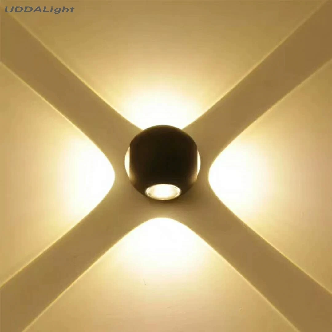 modern wall lamp black and white round 1/2/3/4side lighting indoor/outdoor wall decor