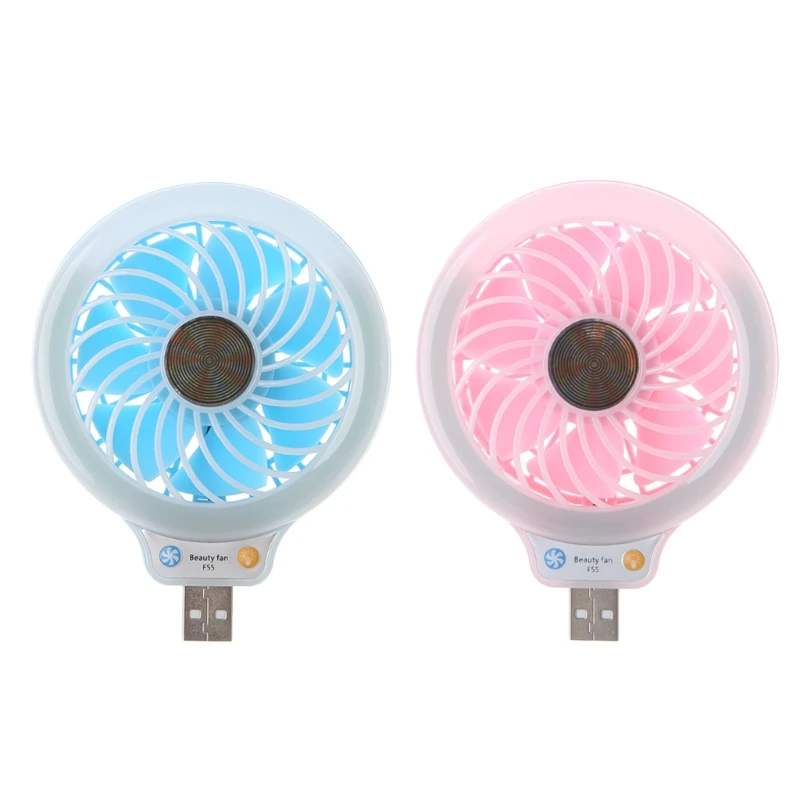 

Portable Mini 4 LED Light Desk USB Fan Quiet Operation For PC Laptop Notebook