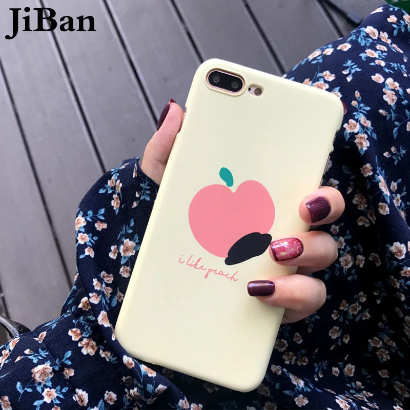 POBLU For iphone X Cute Kawaii Fruit Many Juicy Peach Phone Case Fashion Korean PC Hard Back Cover Shell 6s 7 8 Plus |