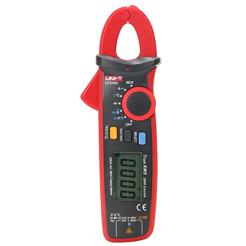 

UNI-T UT210C True RMS Auto-Range Digital AC/DC Voltage,AC Current Multimeter with NCV,Temperature Test