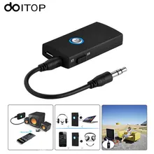 Doitop Bluetooth Беспроводной передатчик Hands-Free приемник стерео аудио Музыка адаптер 3.5 мм аудио кабель для ТВ наушников Динамик